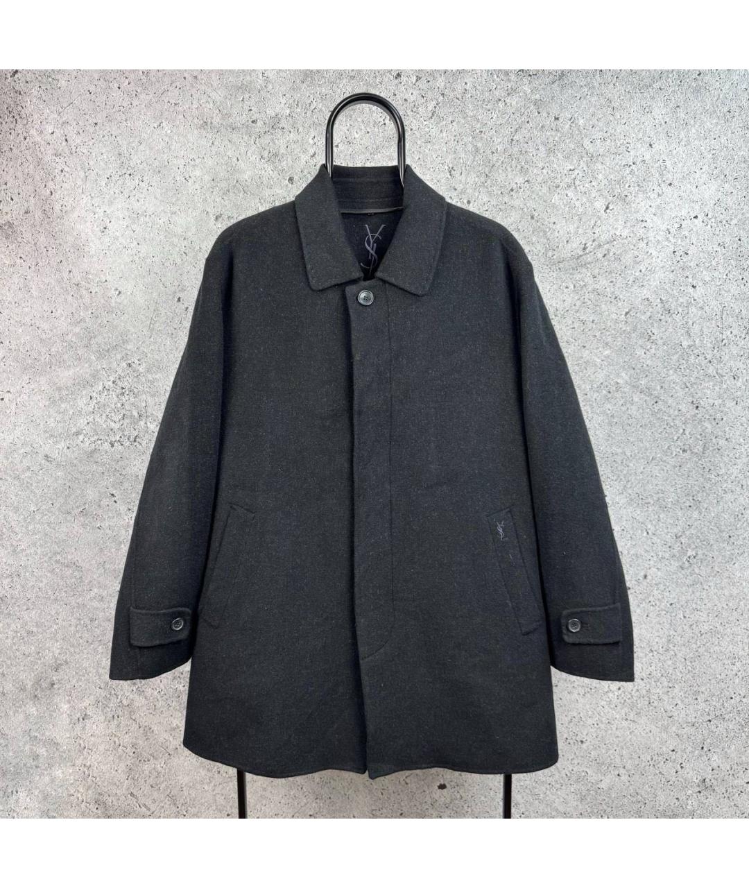 SAINT LAURENT Черное пальто, фото 9