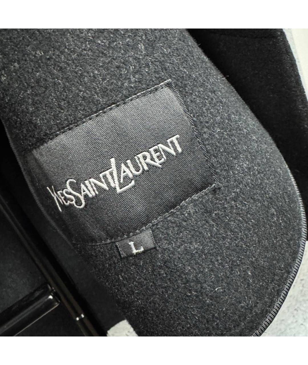SAINT LAURENT Черное пальто, фото 4