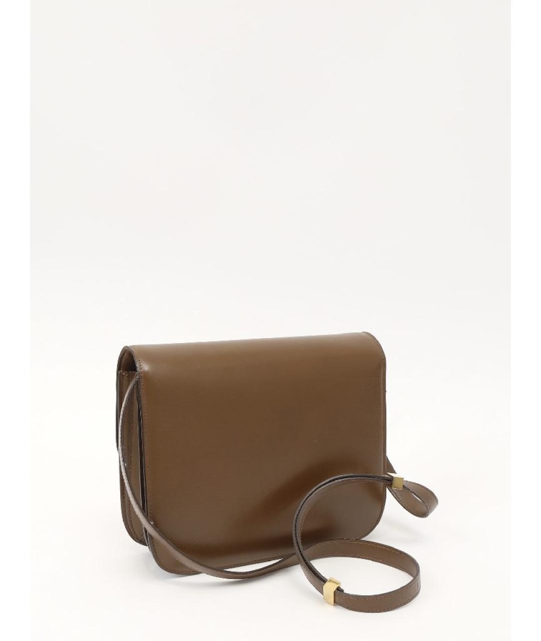 CELINE Коричневая кожаная сумка через плечо, фото 3