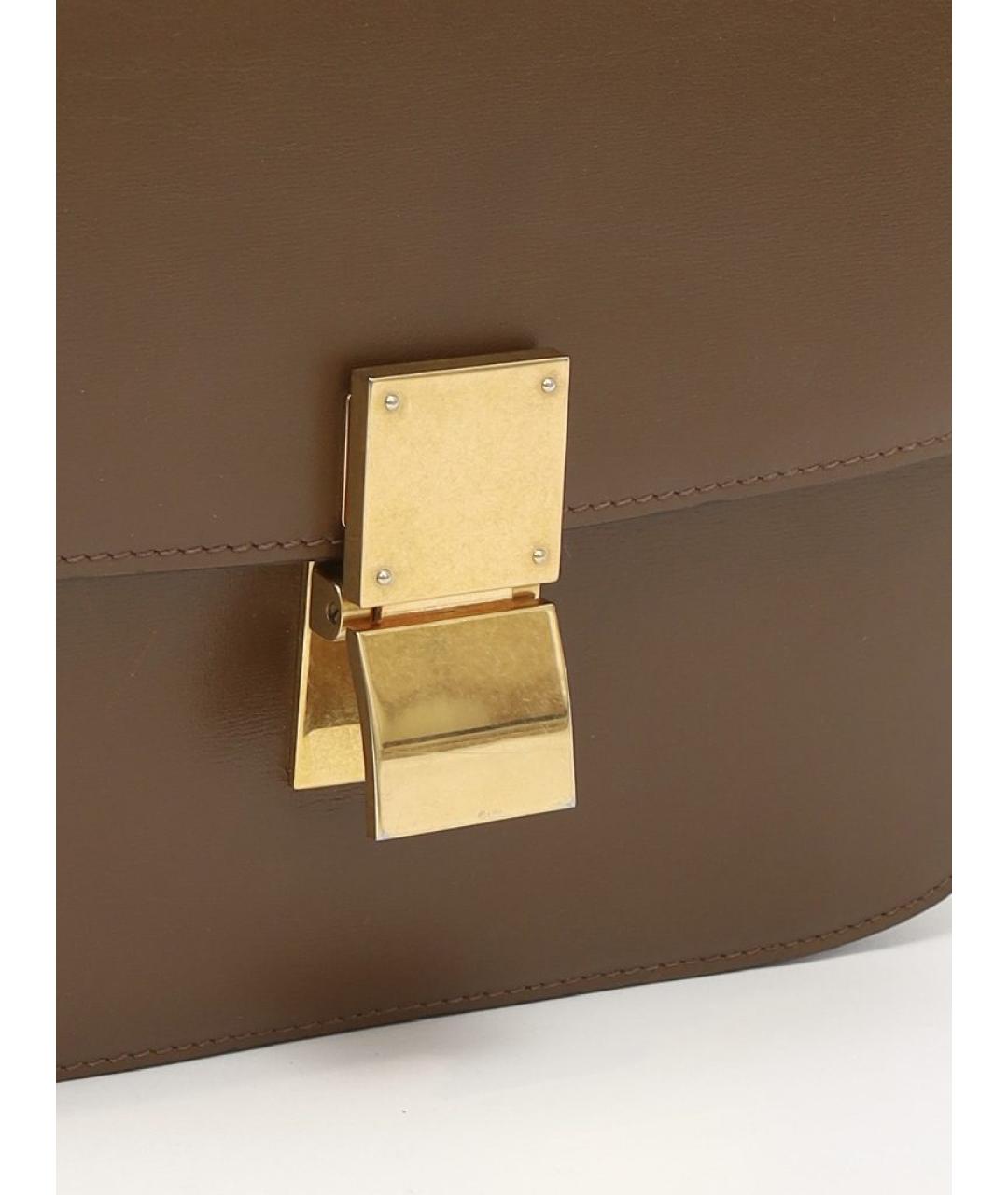 CELINE Коричневая кожаная сумка через плечо, фото 9