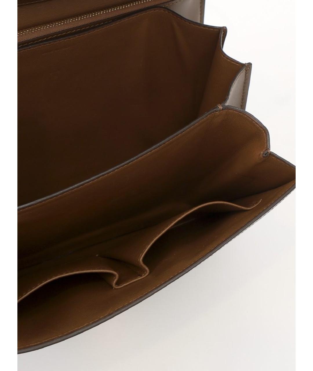 CELINE Коричневая кожаная сумка через плечо, фото 4