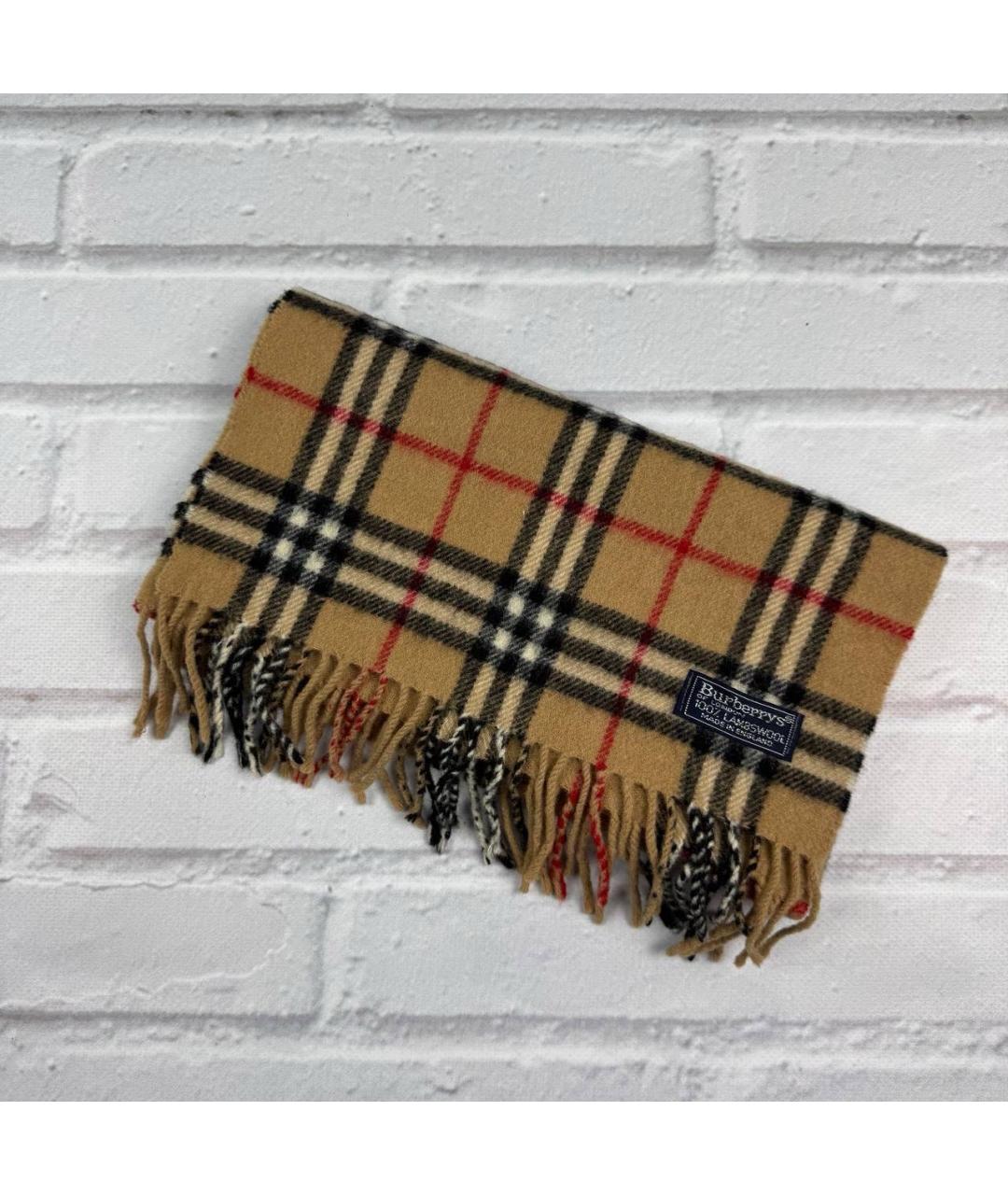 BURBERRY Бежевый шерстяной шарф, фото 5