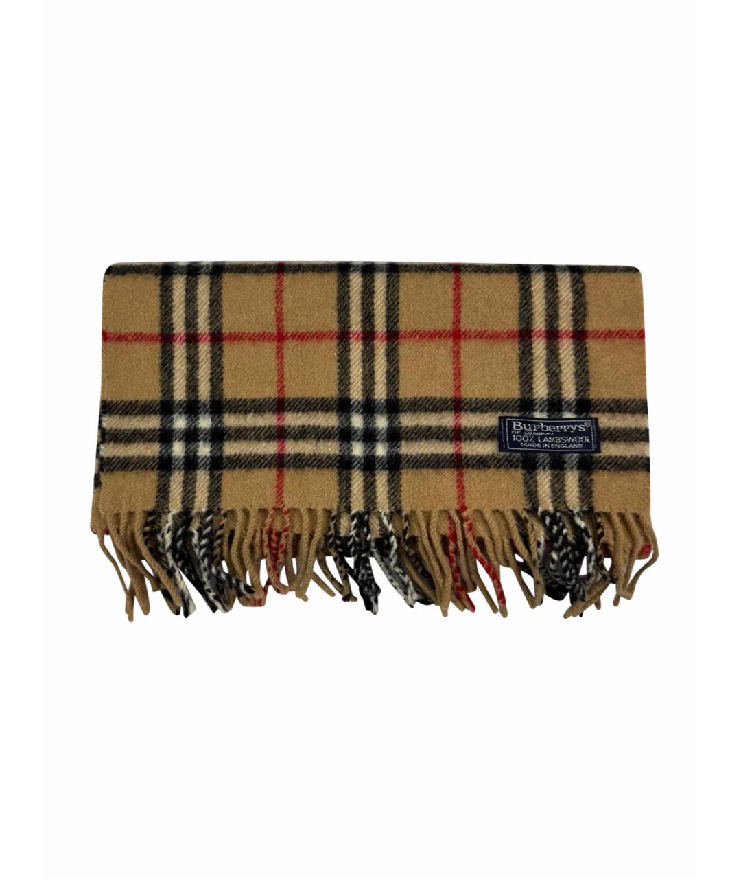 BURBERRY Бежевый шерстяной шарф, фото 1