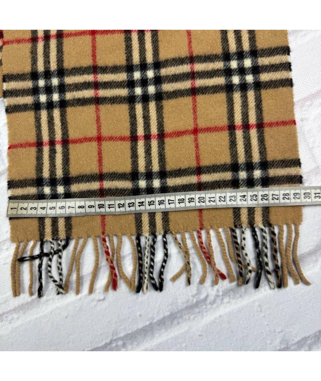 BURBERRY Бежевый шерстяной шарф, фото 4