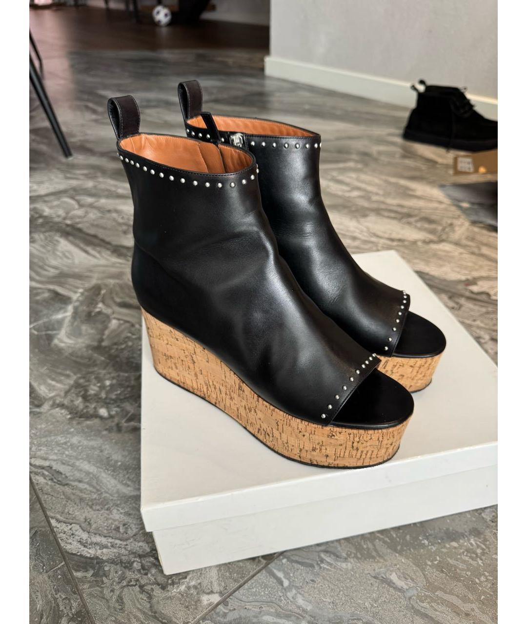 GIVENCHY Черные кожаные сандалии, фото 2