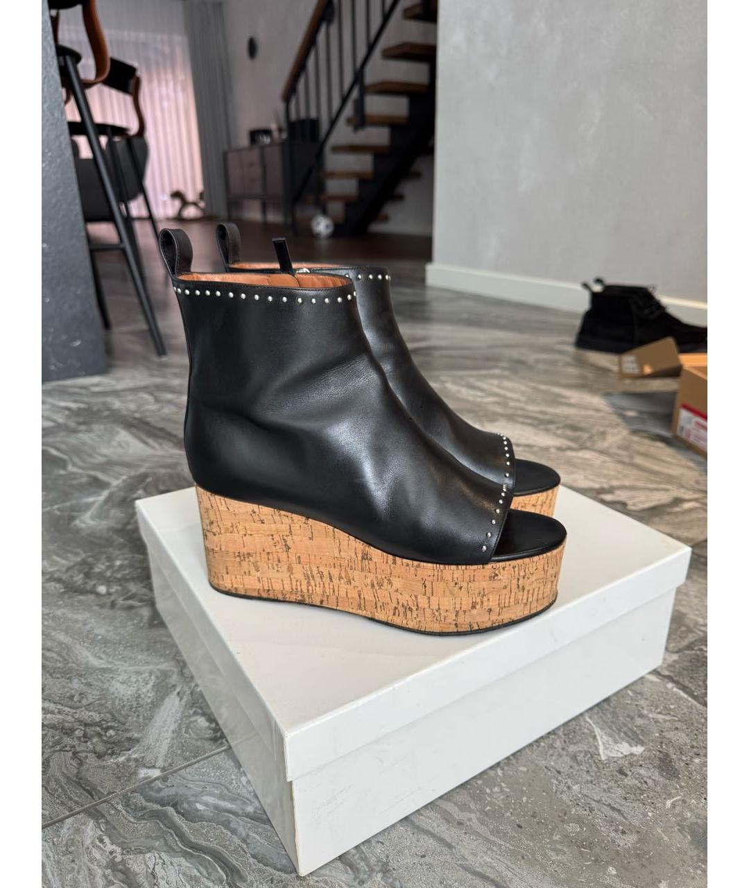 GIVENCHY Черные кожаные сандалии, фото 6