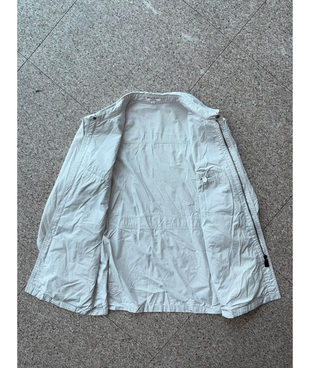 SAINT LAURENT Бежевая хлопковая куртка, фото 9