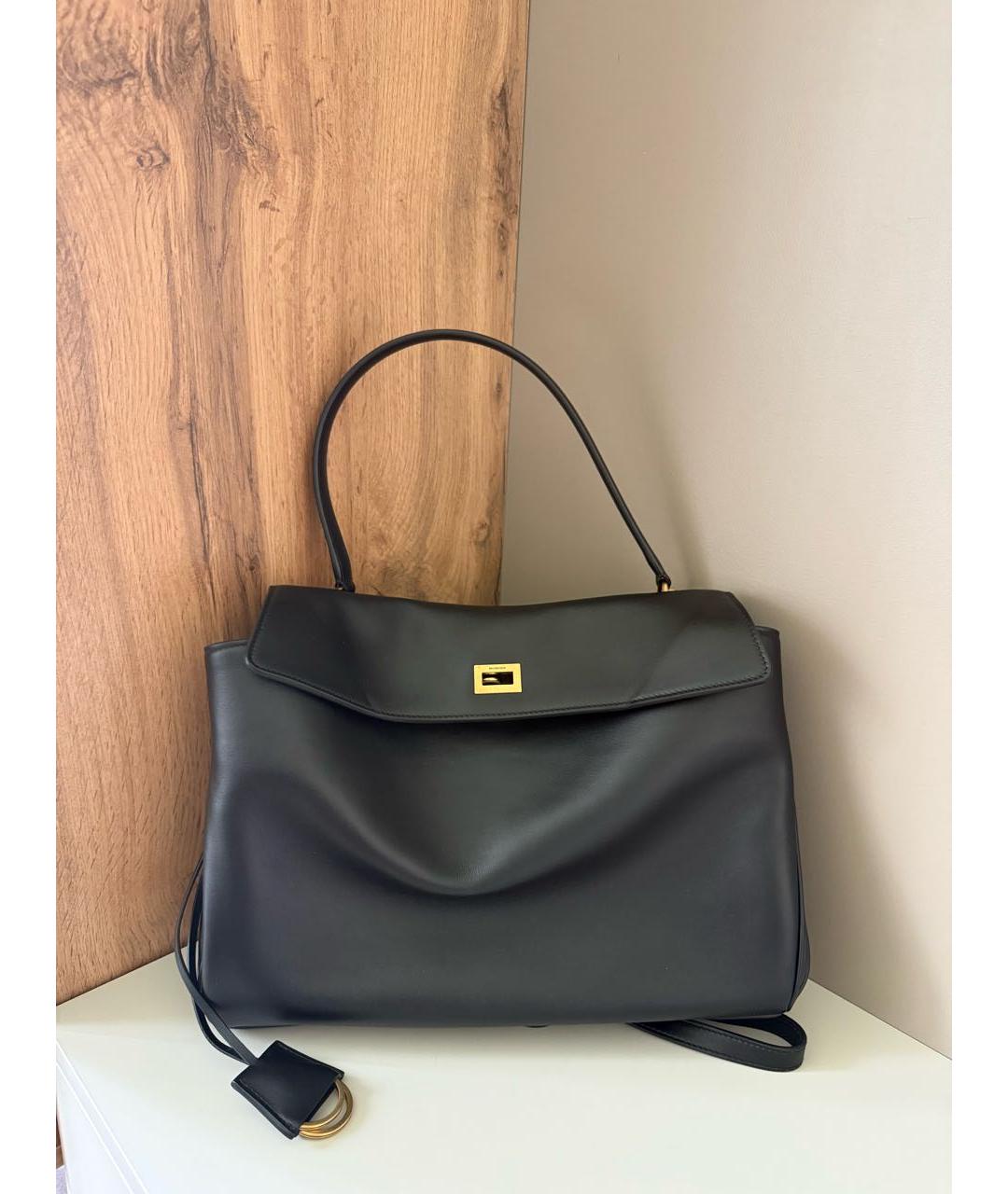 BALENCIAGA Черная кожаная сумка через плечо, фото 3