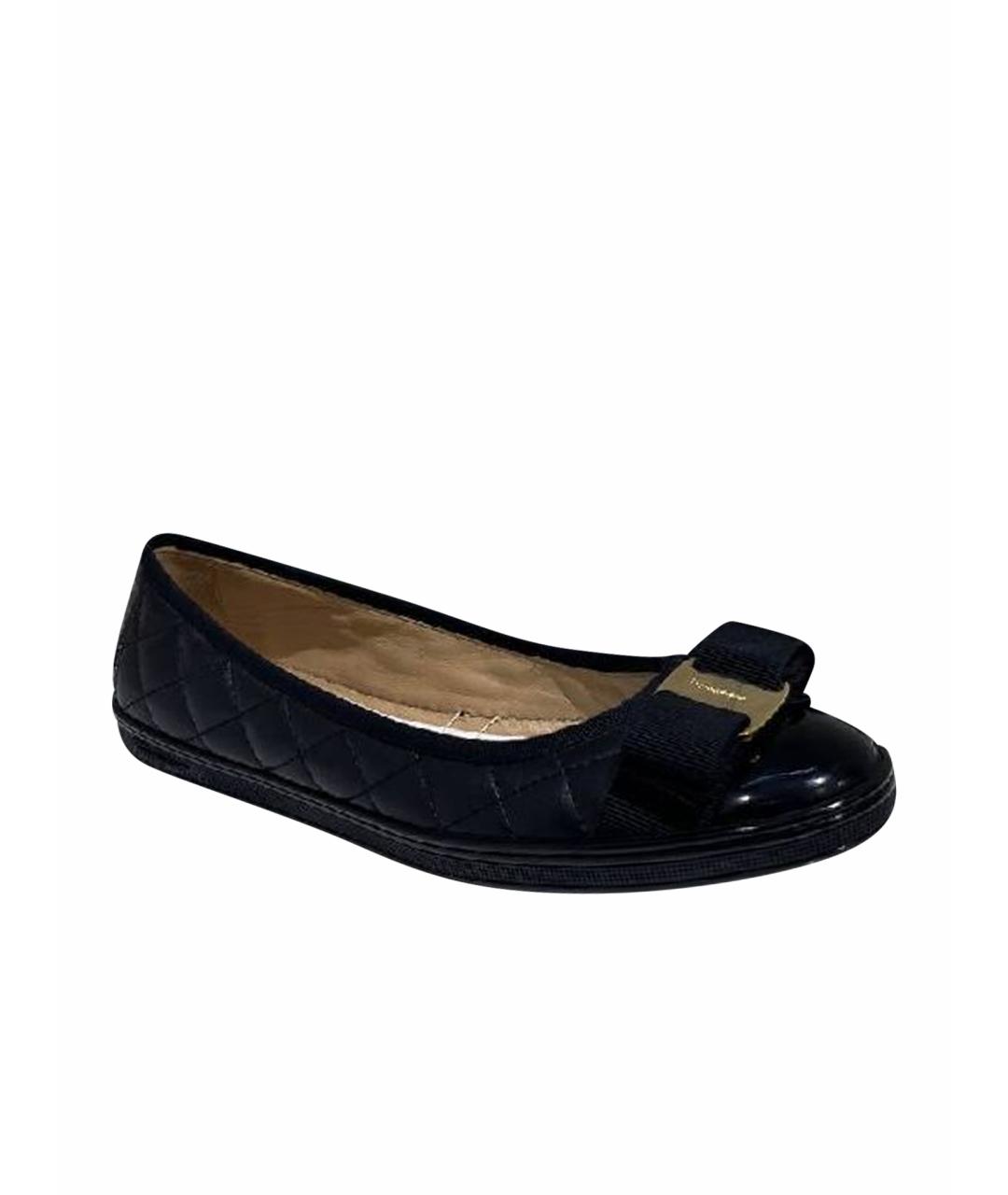FERRAGAMO Черные балетки, фото 1