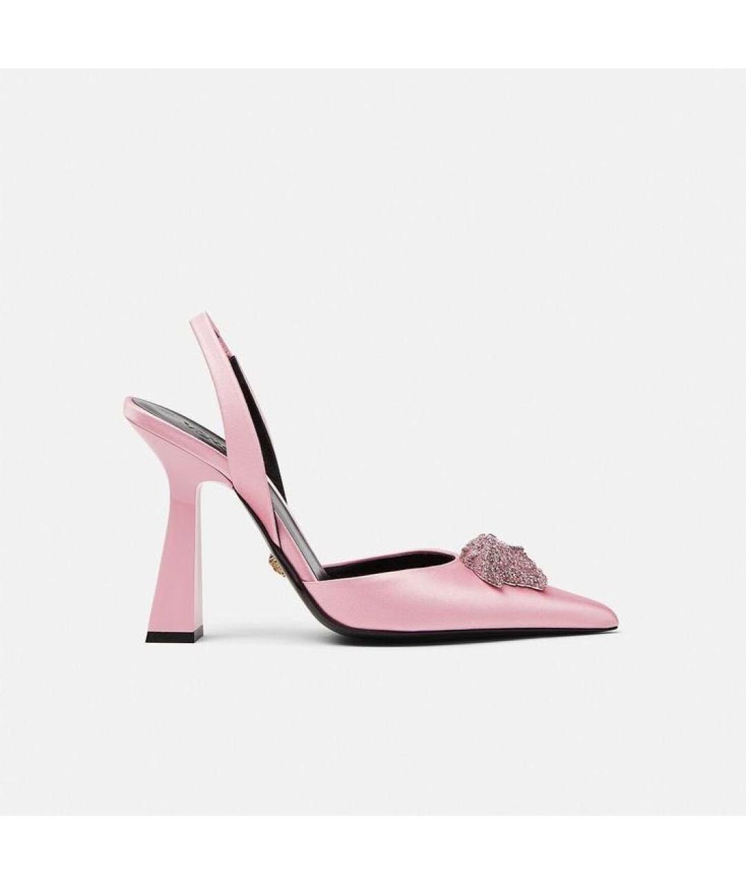 VERSACE Розовые текстильные туфли, фото 7
