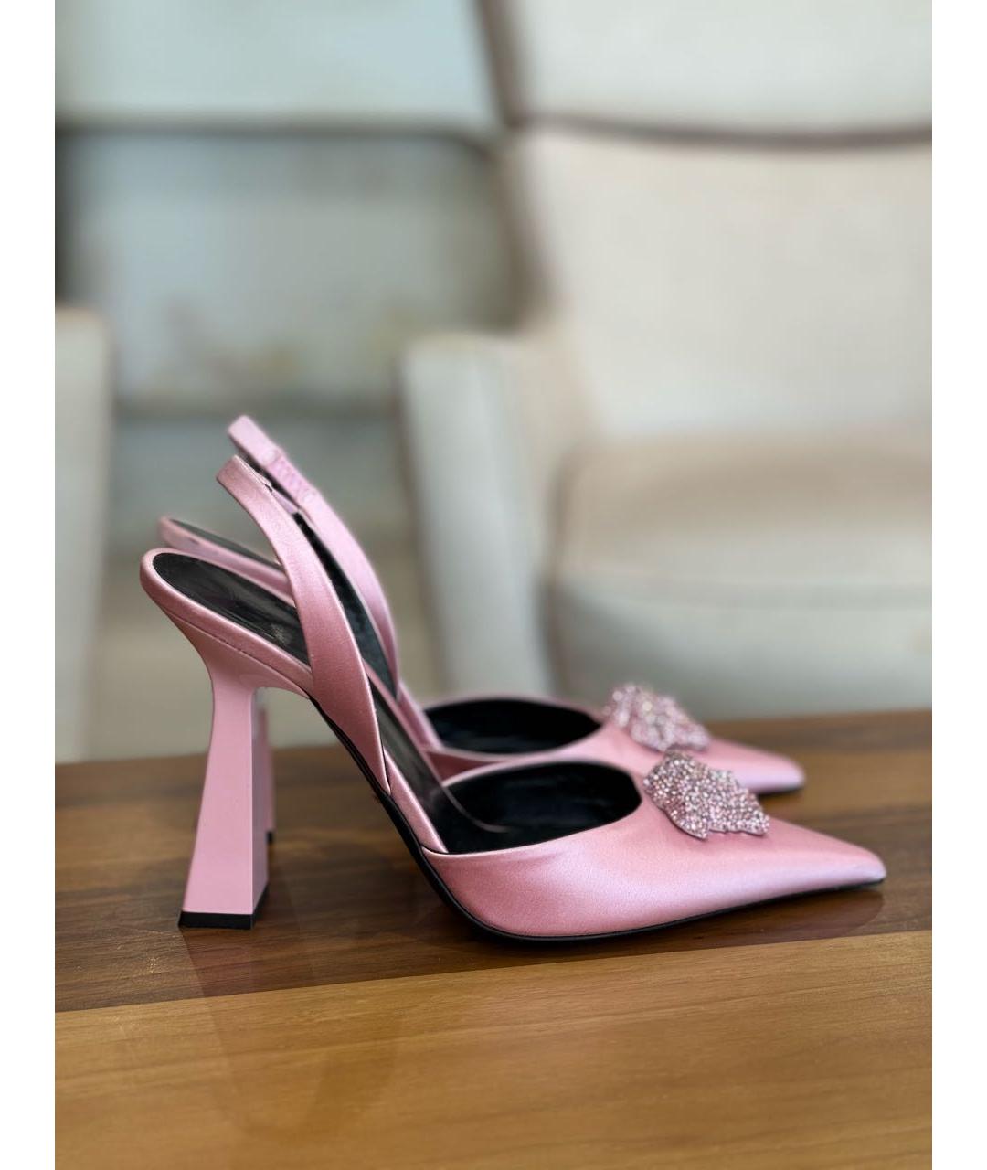 VERSACE Розовые текстильные туфли, фото 3