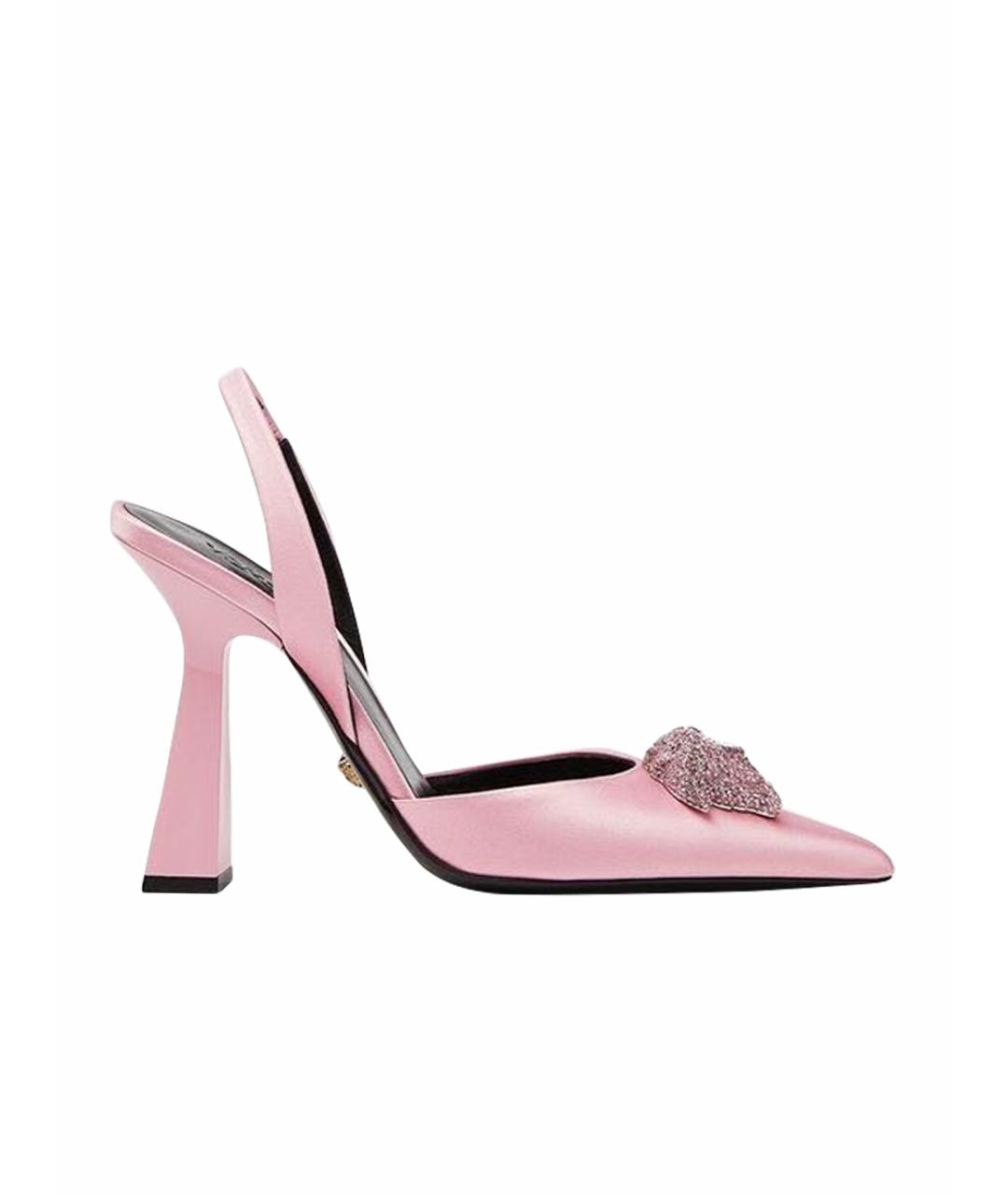 VERSACE Розовые текстильные туфли, фото 1