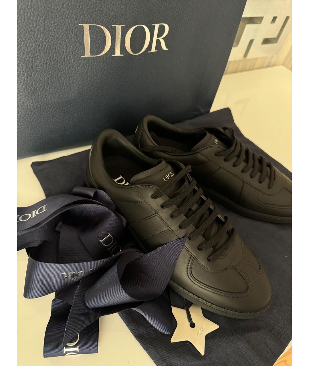 CHRISTIAN DIOR Черные кожаные низкие кроссовки / кеды, фото 5