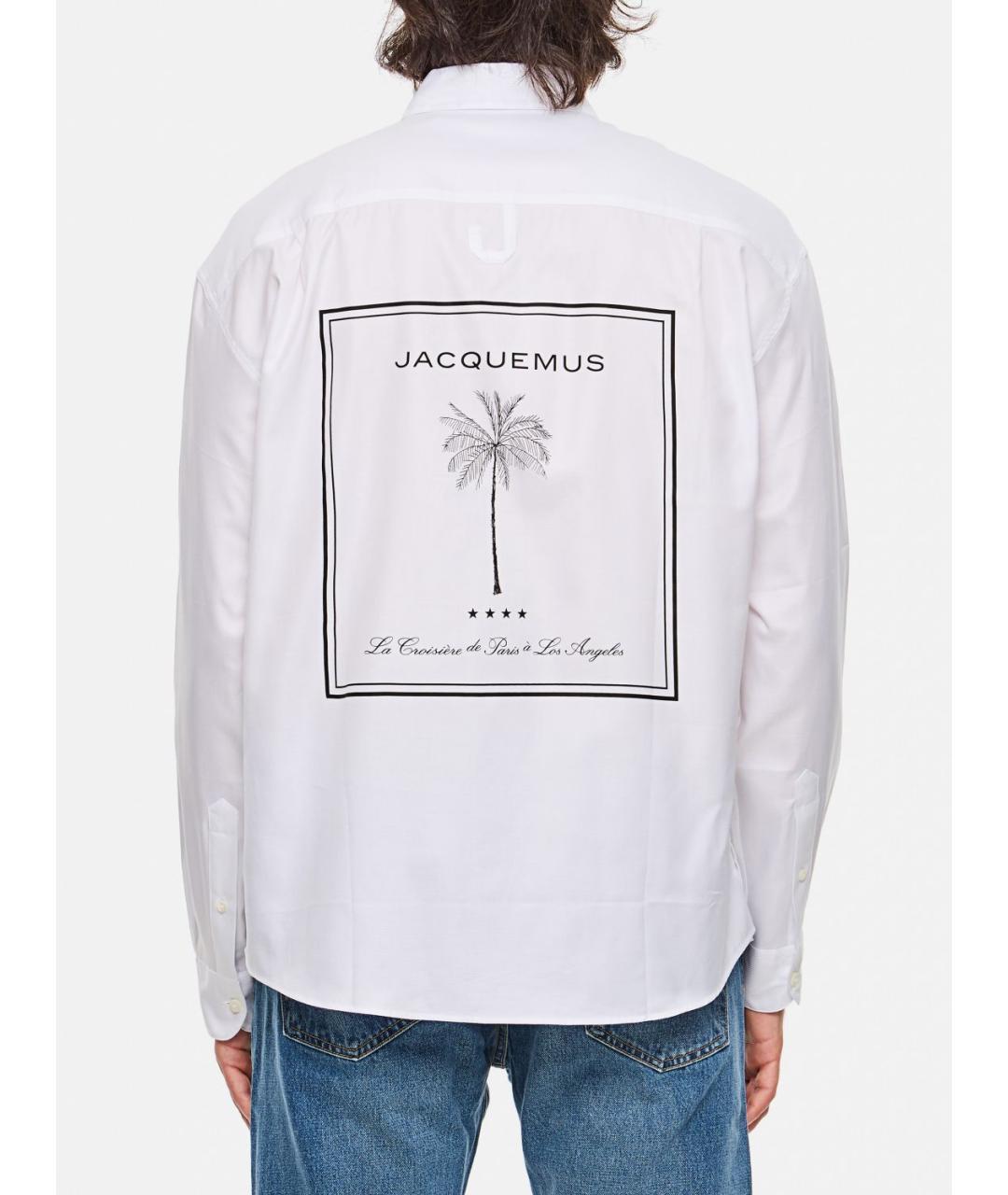 JACQUEMUS Белая хлопковая кэжуал рубашка, фото 4