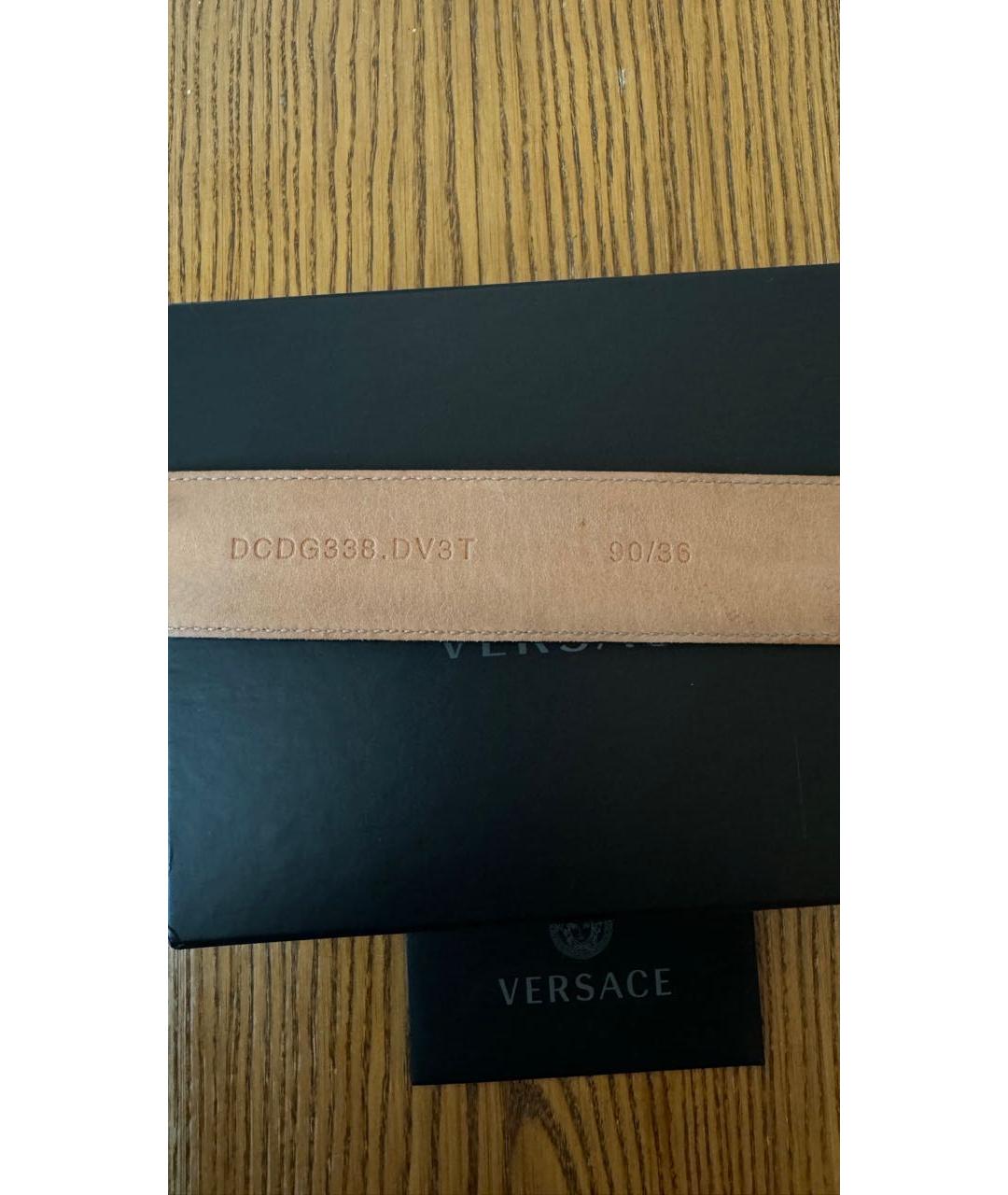 VERSACE Черный кожаный ремень, фото 4