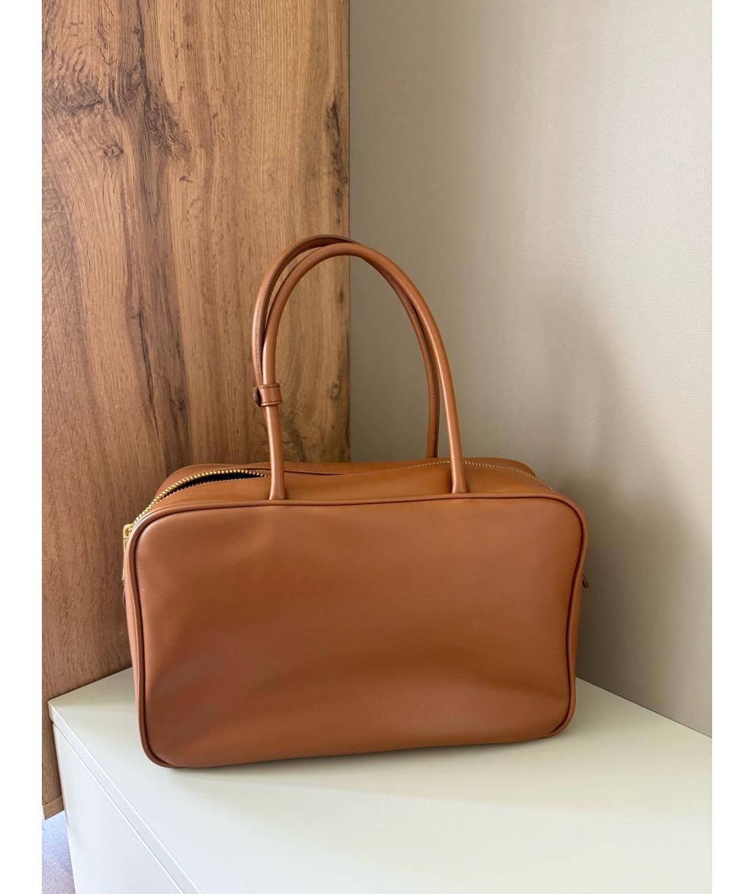 MIU MIU Коричневая кожаная сумка с короткими ручками, фото 2