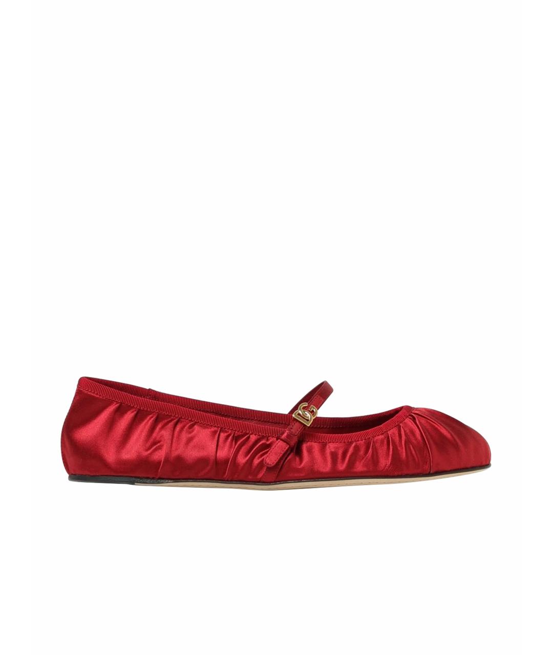 DOLCE&GABBANA Красные текстильные балетки, фото 1