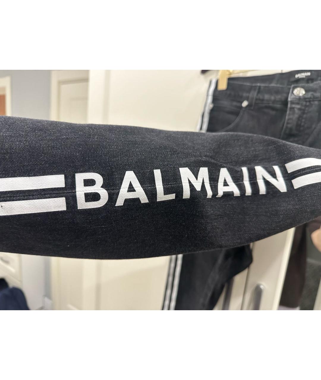 BALMAIN Черные хлопковые джинсы скинни, фото 6