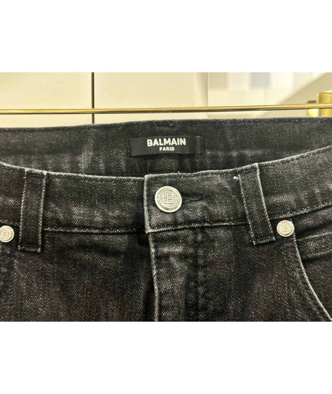 BALMAIN Черные хлопковые джинсы скинни, фото 3