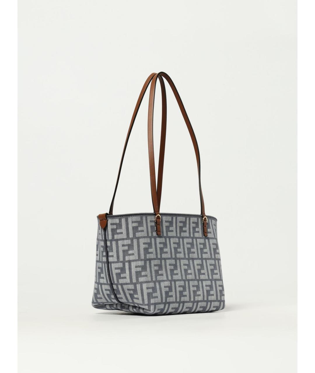 FENDI Синяя жаккардовая сумка тоут, фото 2