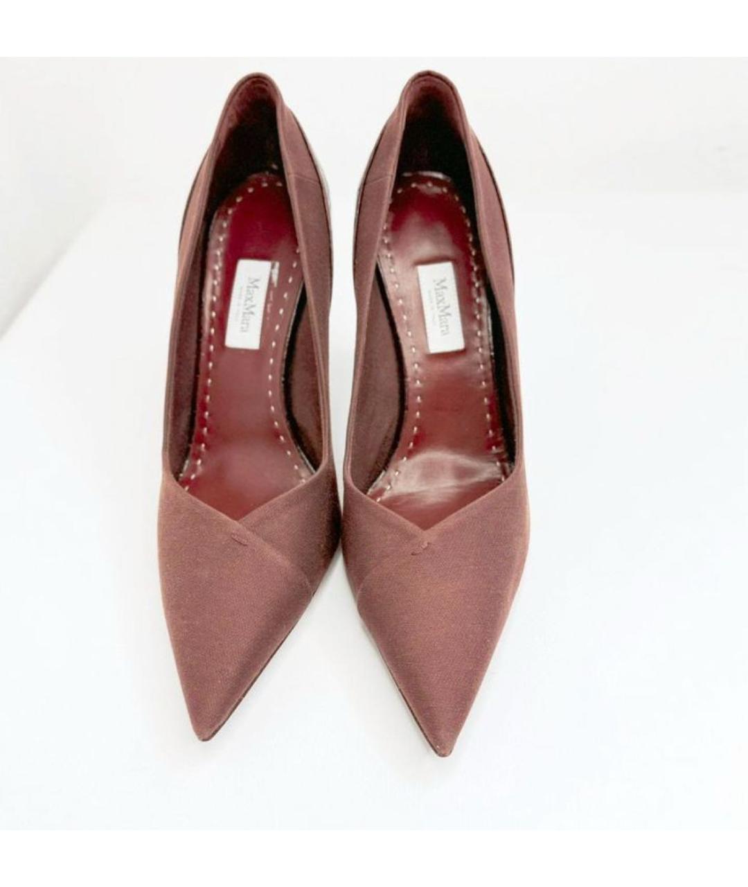 MAX MARA Бордовые кожаные туфли, фото 2