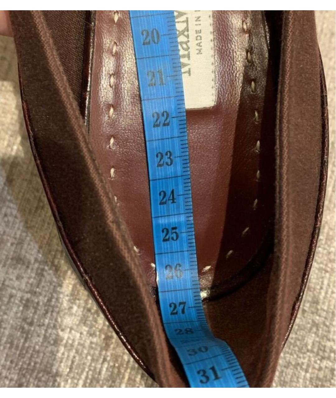 MAX MARA Бордовые кожаные туфли, фото 7