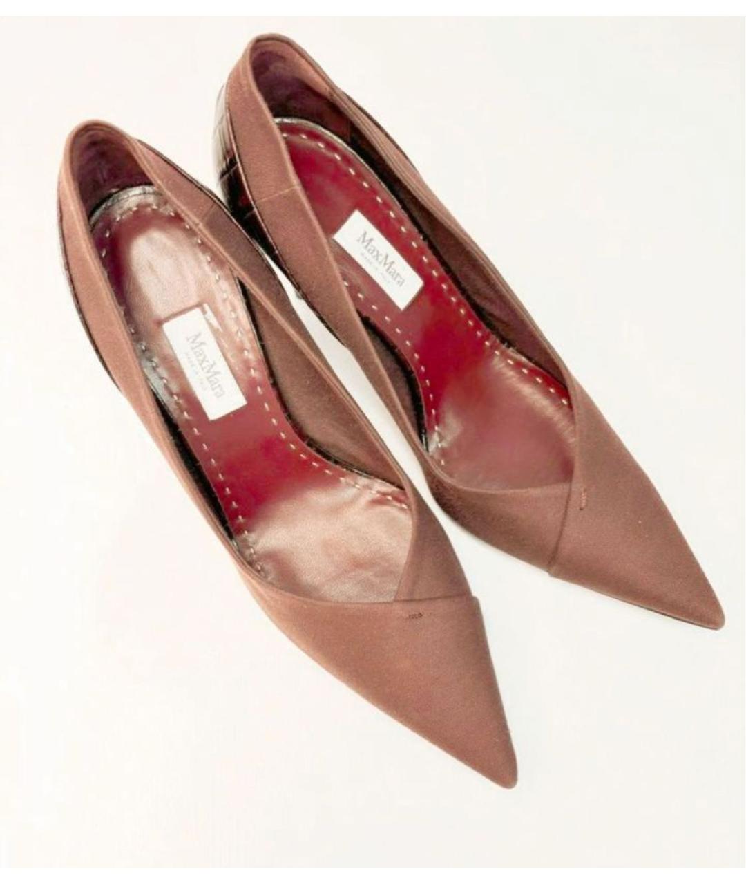MAX MARA Бордовые кожаные туфли, фото 3