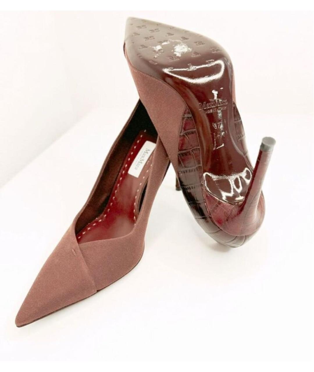 MAX MARA Бордовые кожаные туфли, фото 5