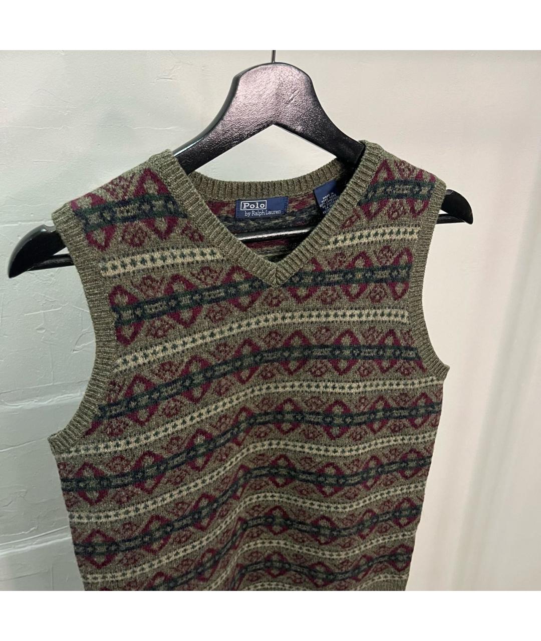 POLO RALPH LAUREN Хаки шерстяная жилетка, фото 3