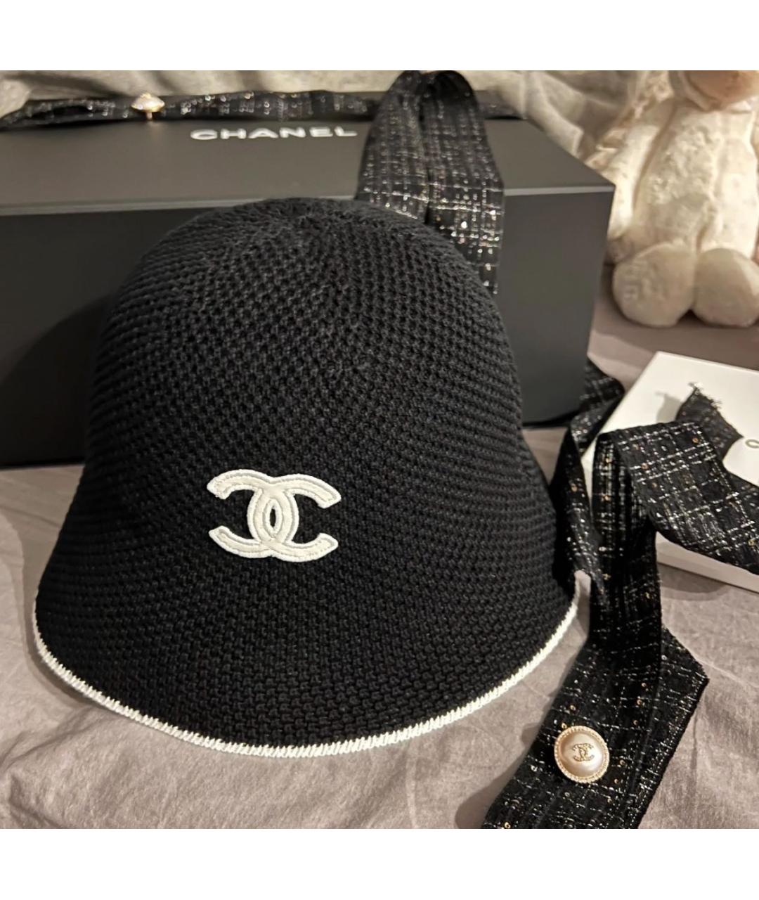 CHANEL Черная хлопковая шляпа, фото 4