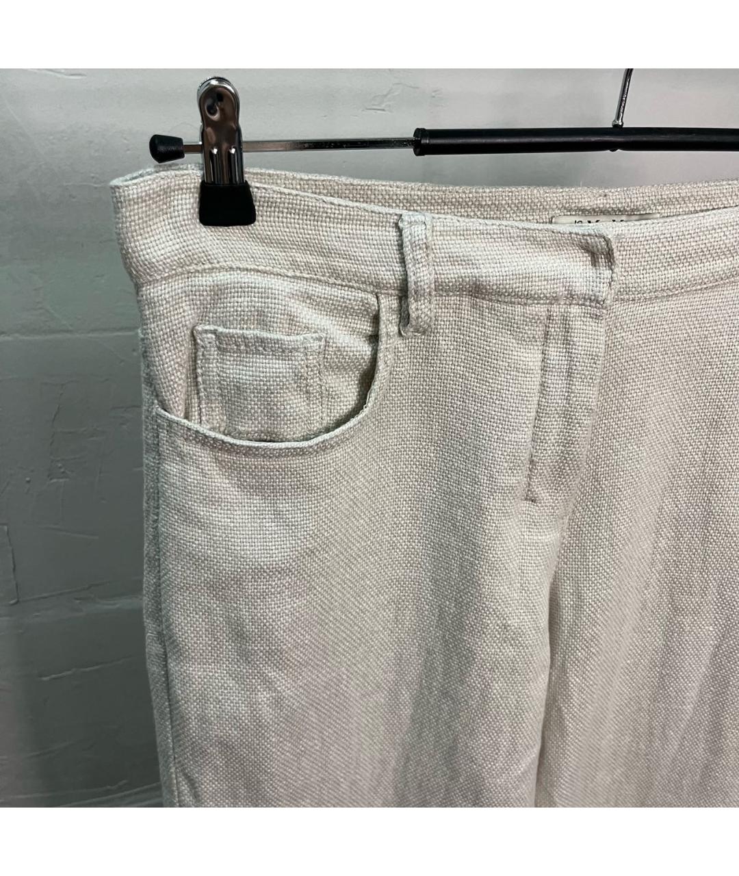 'S MAX MARA Бежевые хлопковые брюки широкие, фото 3