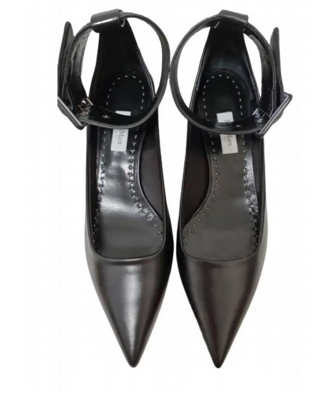 MAX MARA Черные кожаные туфли, фото 2