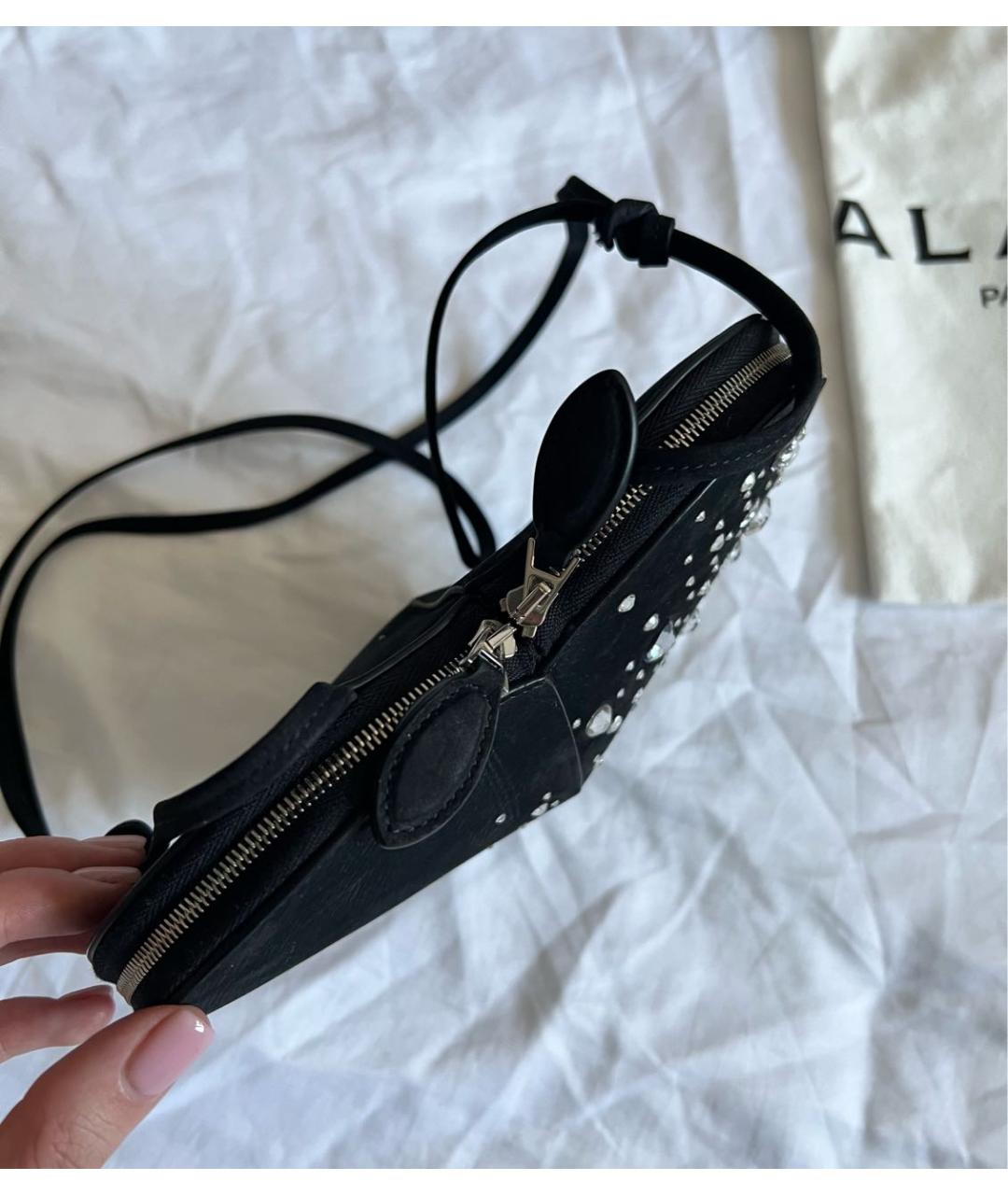 ALAIA Черная кожаная сумка через плечо, фото 5