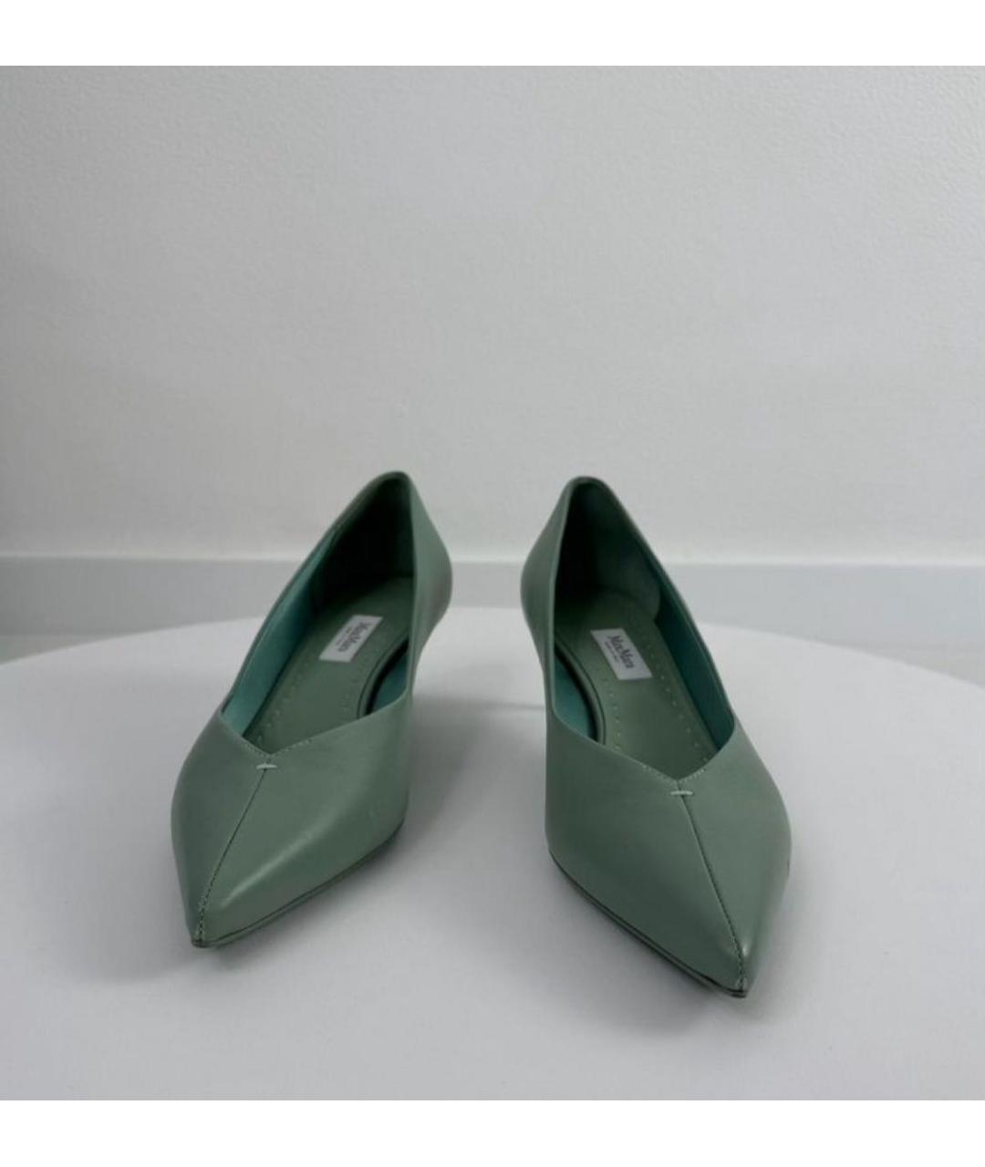 MAX MARA Салатовые кожаные туфли, фото 2