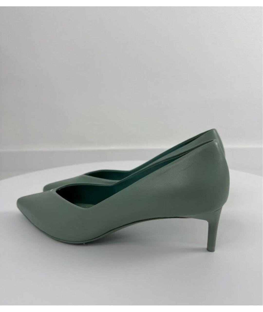 MAX MARA Салатовые кожаные туфли, фото 4