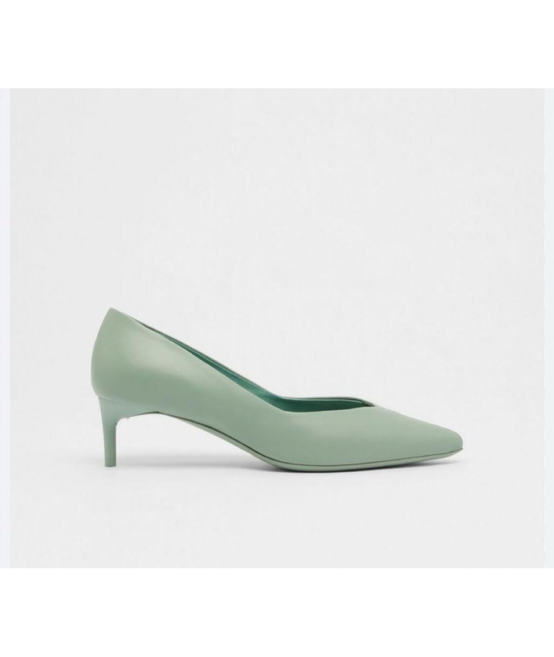 MAX MARA Салатовые кожаные туфли, фото 6