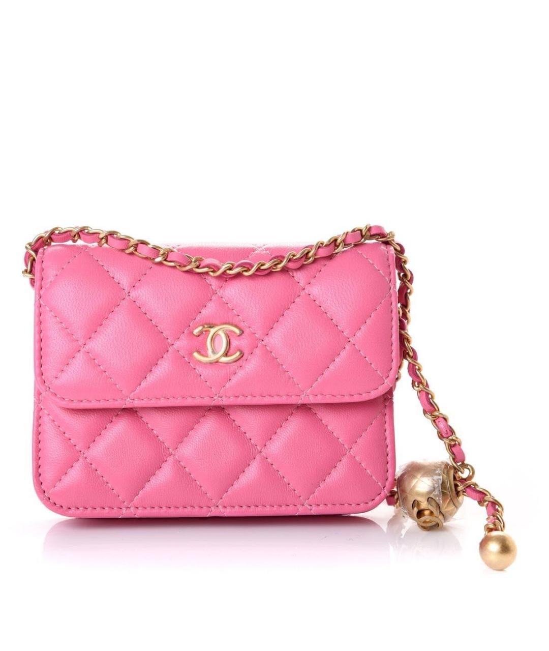 CHANEL Розовая кожаная поясная сумка, фото 4