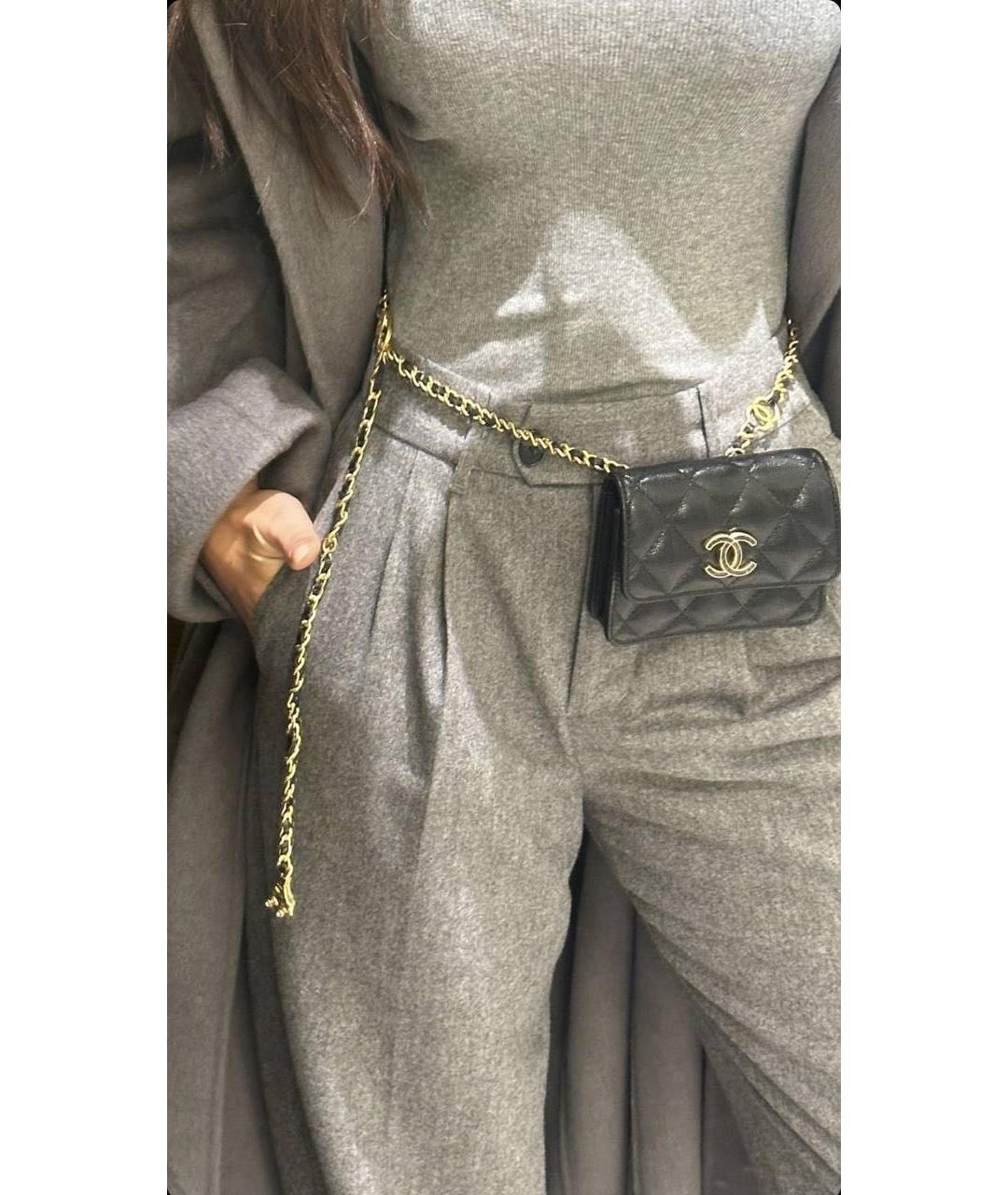 CHANEL Черная кожаная поясная сумка, фото 2