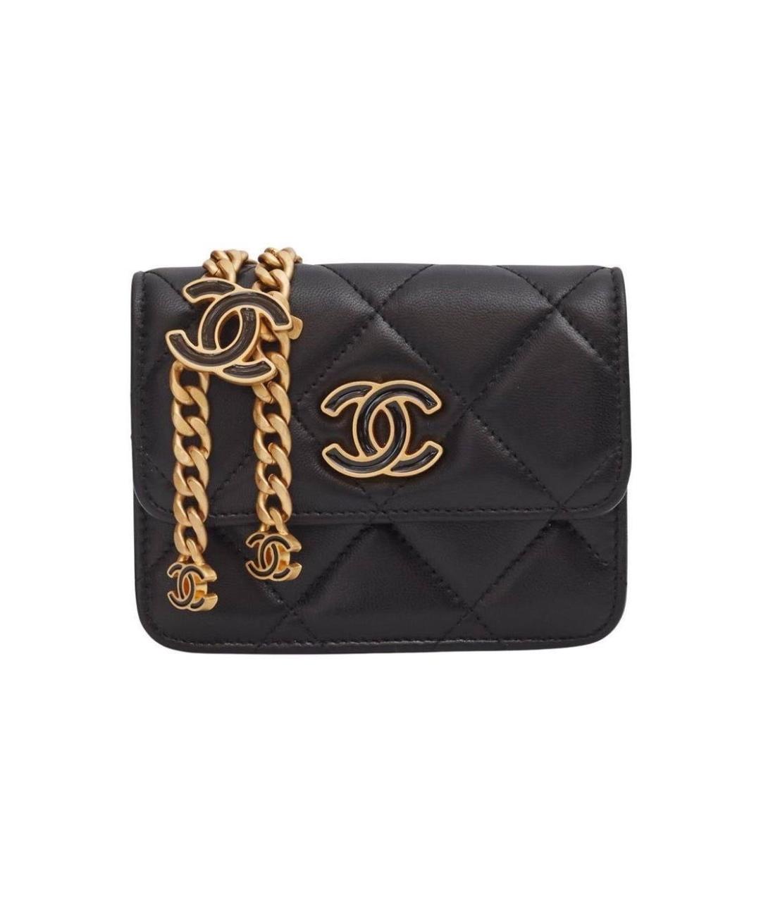 CHANEL Черная кожаная поясная сумка, фото 6