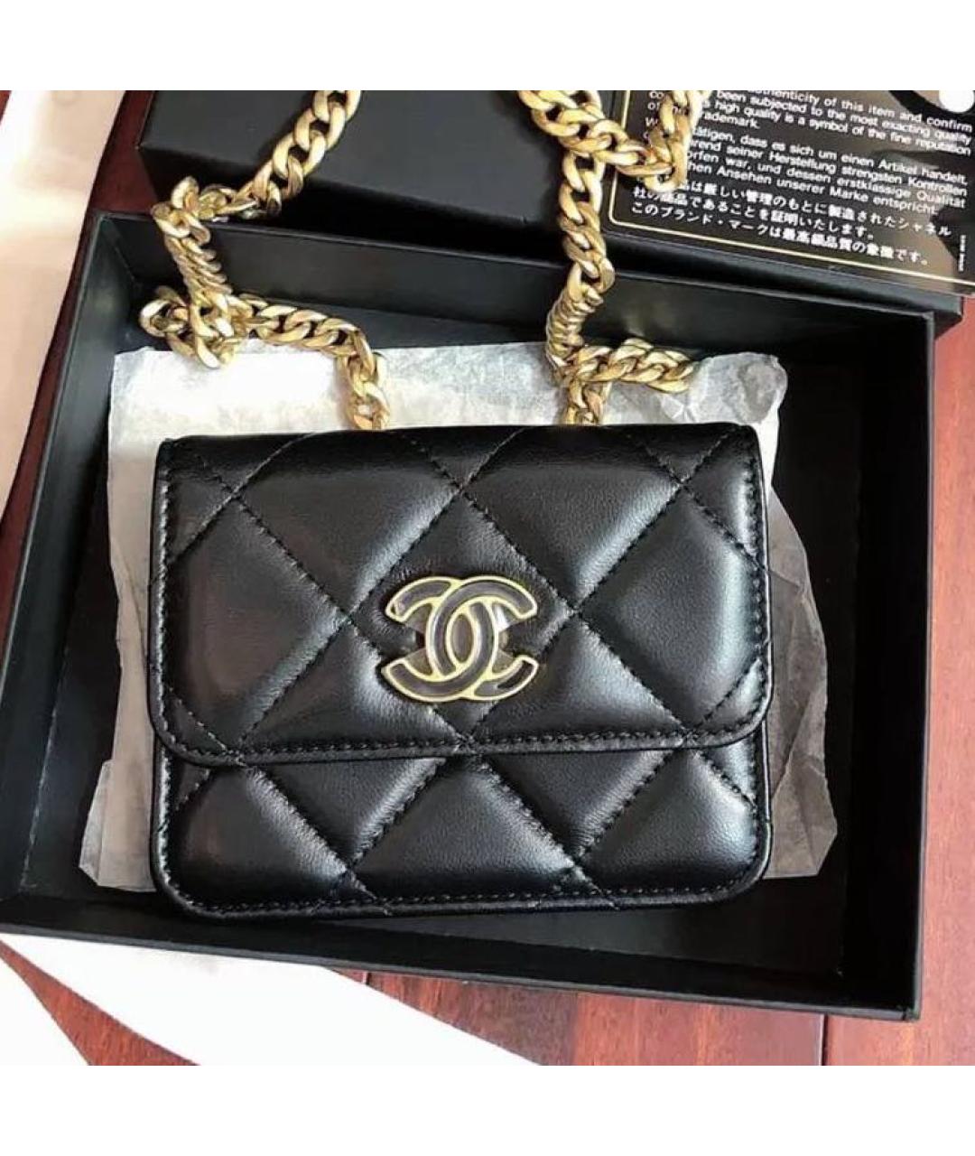 CHANEL Черная кожаная поясная сумка, фото 3