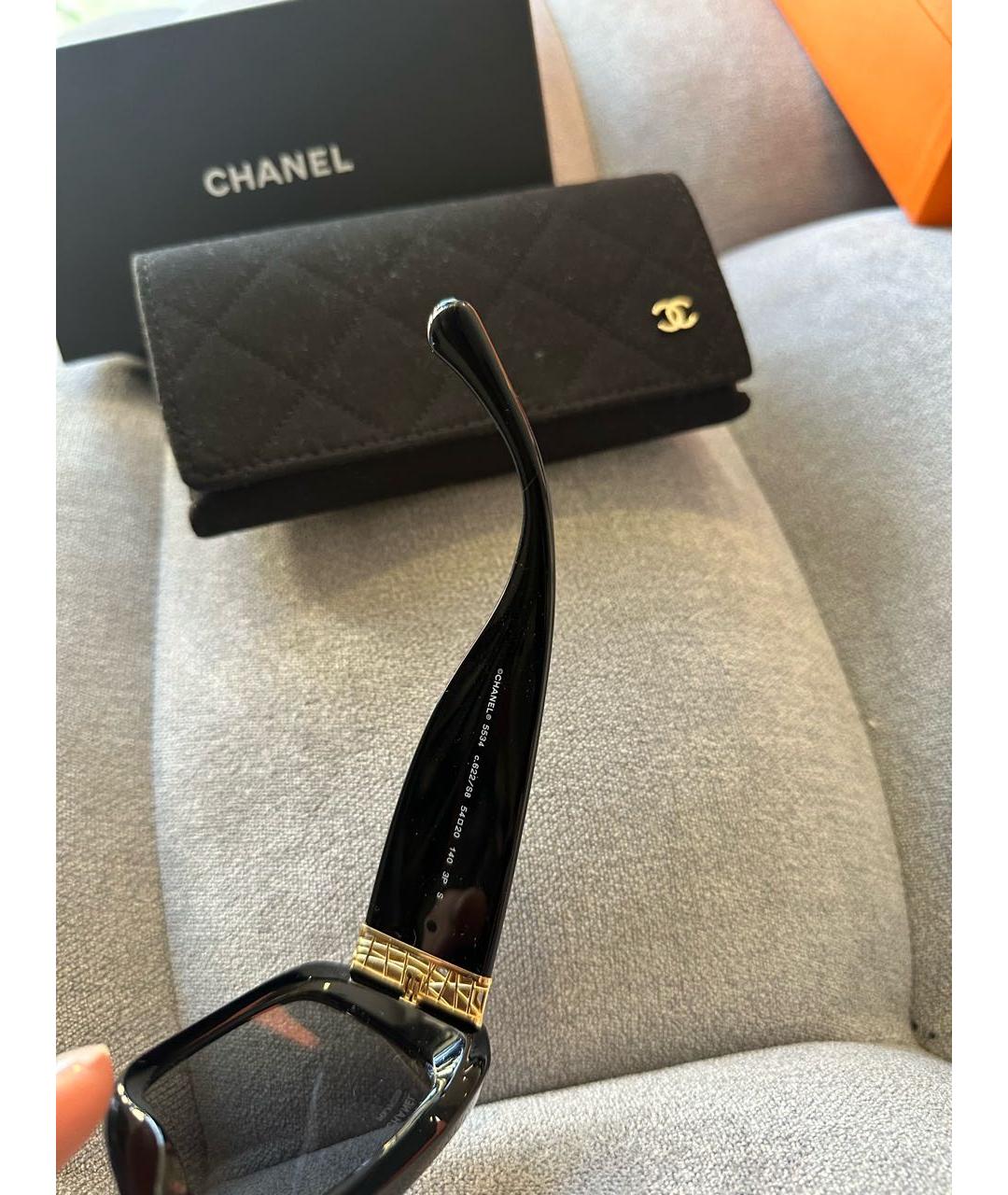 CHANEL Черные пластиковые солнцезащитные очки, фото 6