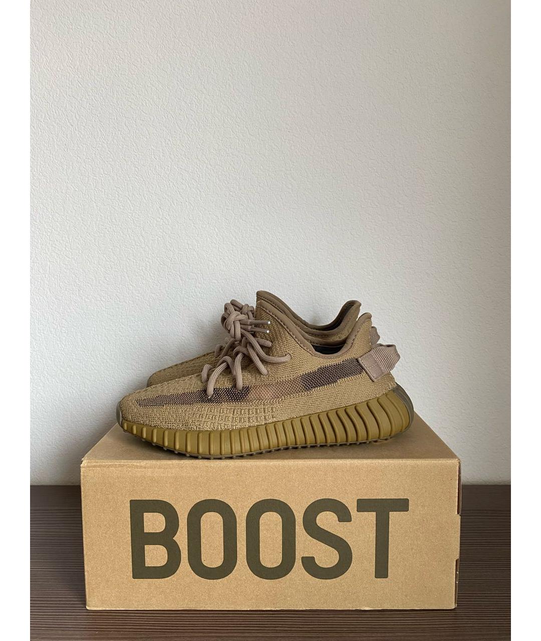 ADIDAS YEEZY Коричневые текстильные кроссовки, фото 4
