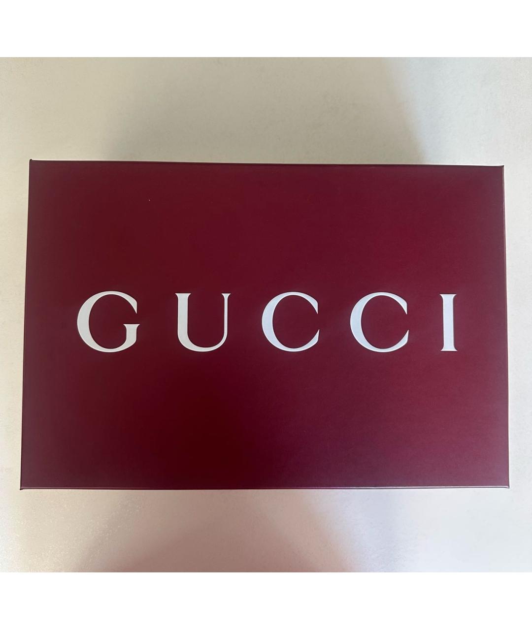 GUCCI Бежевые кожаные низкие кроссовки / кеды, фото 5
