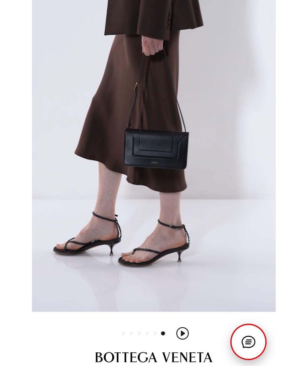 BOTTEGA VENETA Коричневые кожаные босоножки, фото 7