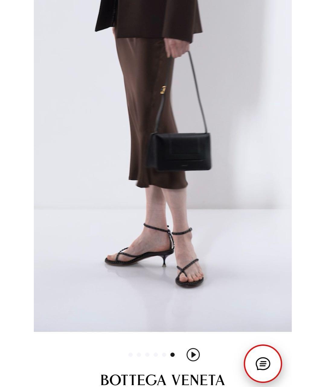 BOTTEGA VENETA Коричневые кожаные босоножки, фото 6