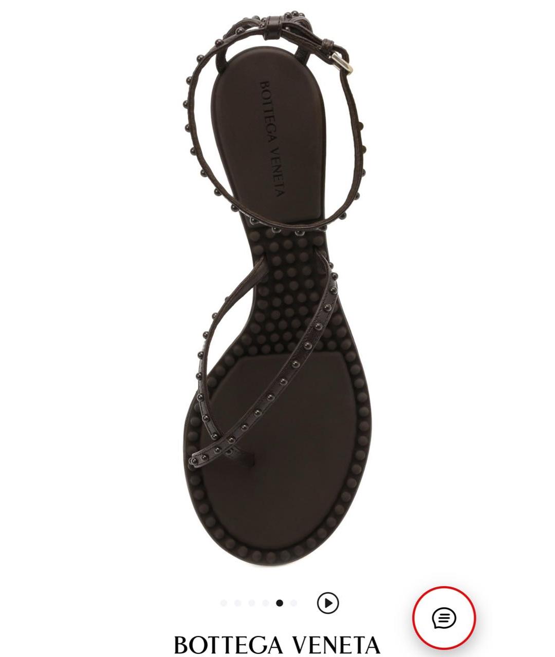 BOTTEGA VENETA Коричневые кожаные босоножки, фото 3