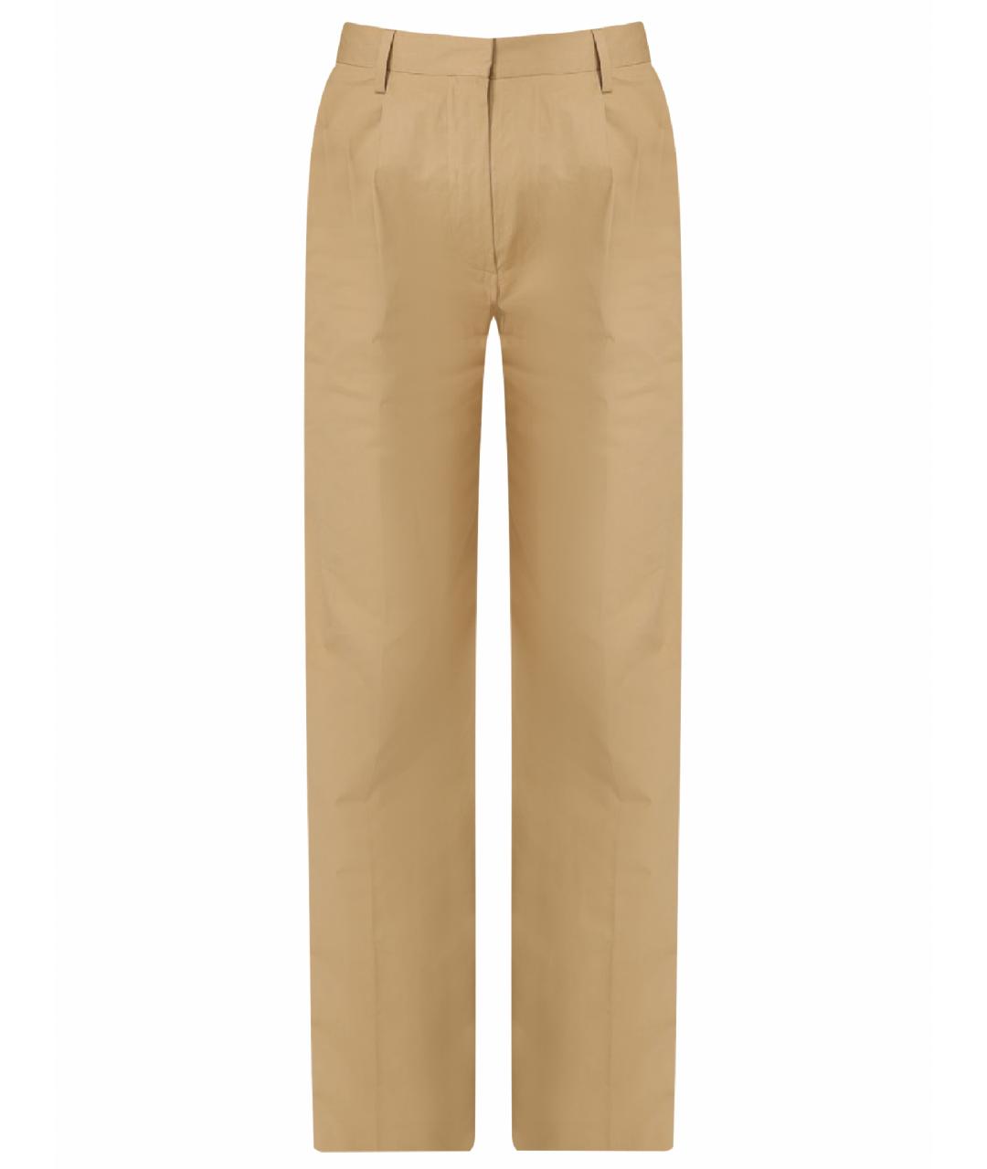 DRIES VAN NOTEN Бежевые прямые брюки, фото 1