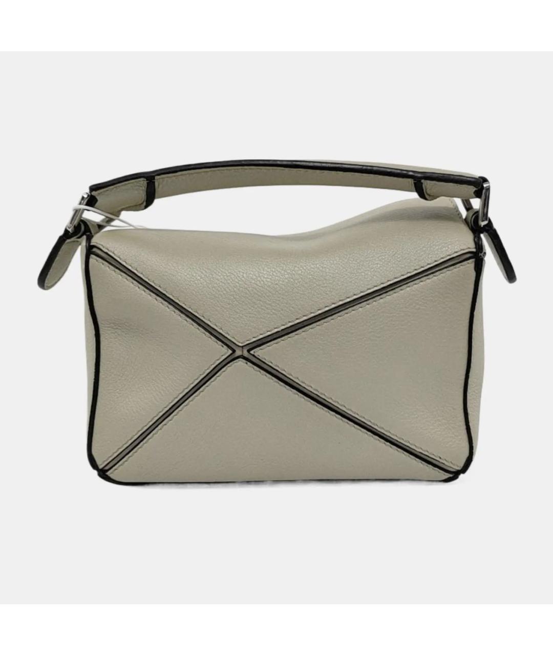 LOEWE Бежевая кожаная сумка через плечо, фото 4