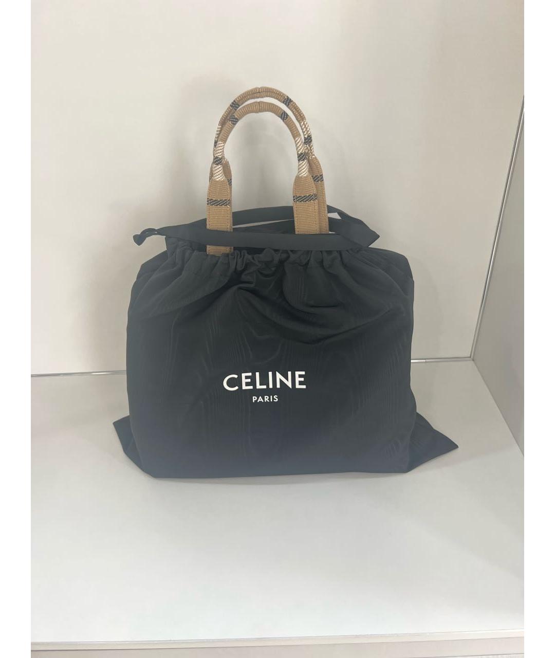 CELINE Бежевая тканевая сумка тоут, фото 6