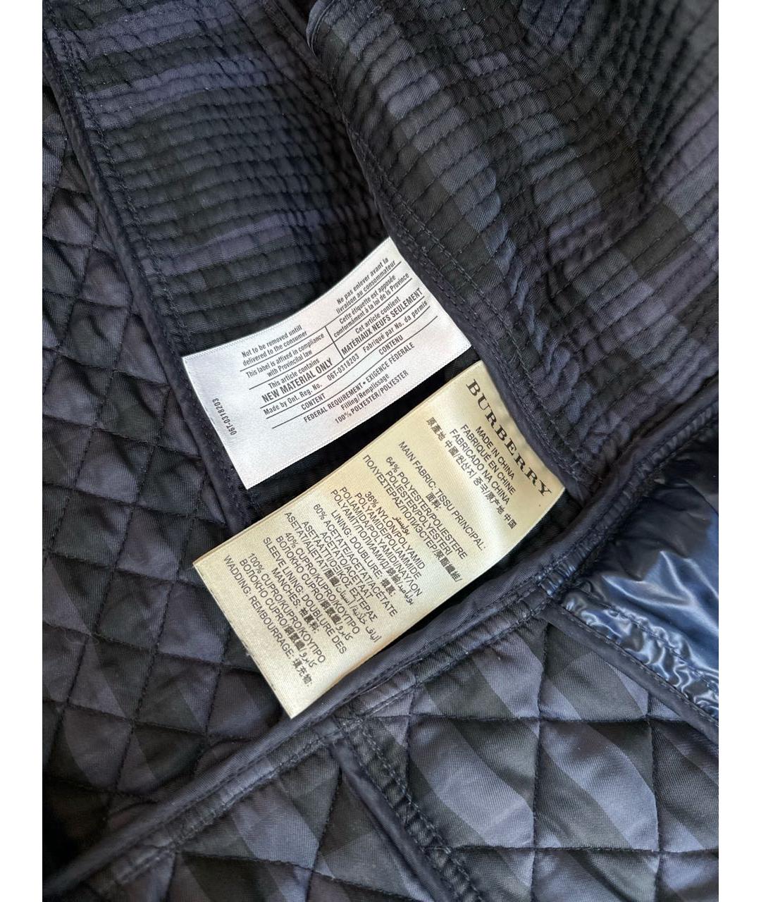 BURBERRY Темно-синяя полиэстеровая куртка, фото 7
